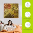 Artland Japanischer Wandschirm Leinwandbild | Gold 5
