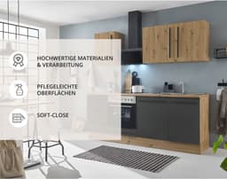 KOCHSTATION Küchenzeile KS-Florida | Holztöne