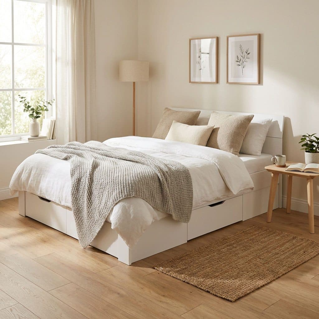 rauch Bett Einzelbett Doppelbett Stauraum FLEXX | Weiß
