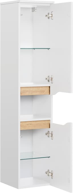 Saphir Quickset Badschrank | Weiß