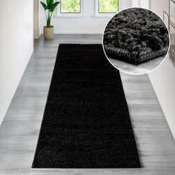 Bruno Banani Läufer Shaggy Soft | Schwarz