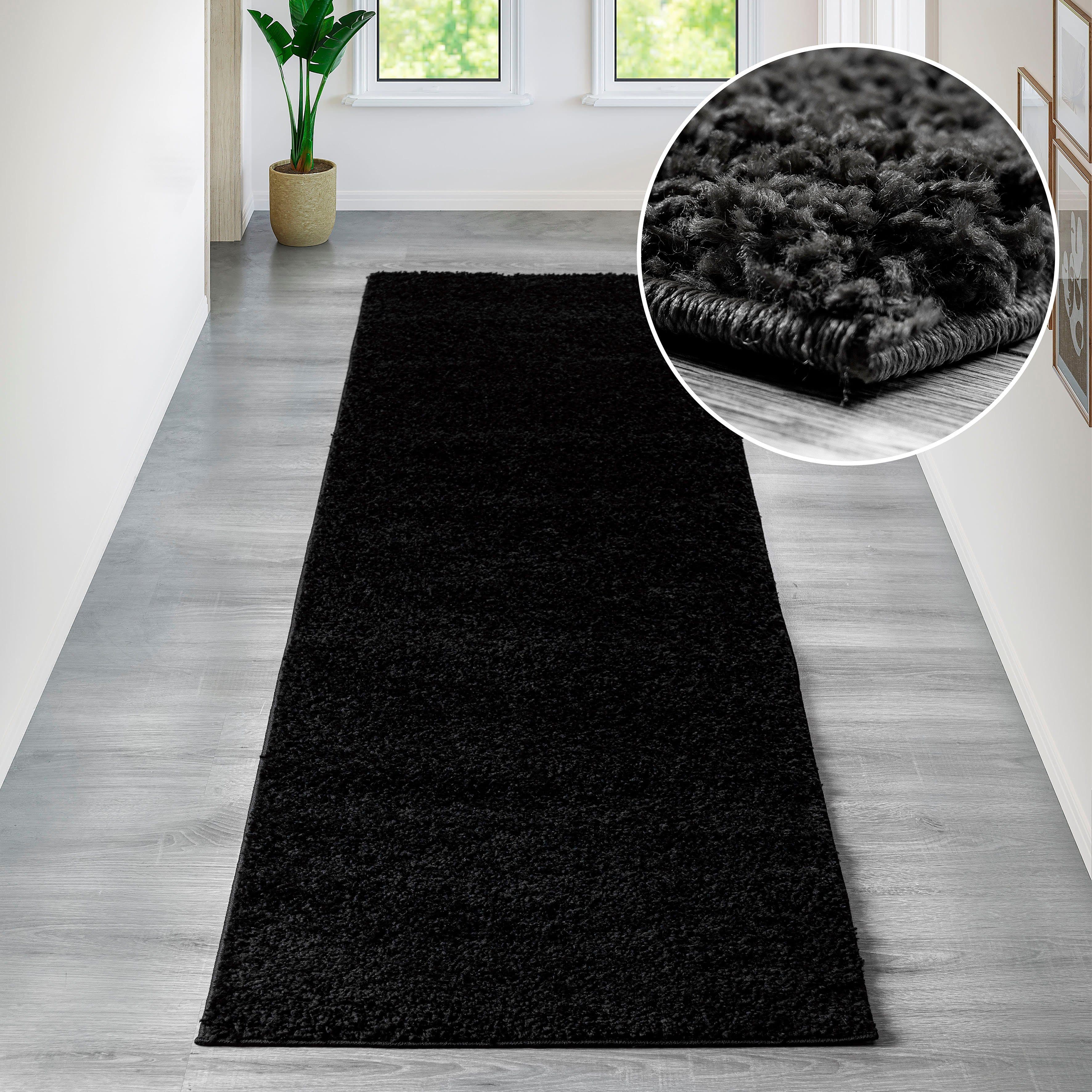 Bruno Banani Läufer Shaggy Soft | Schwarz