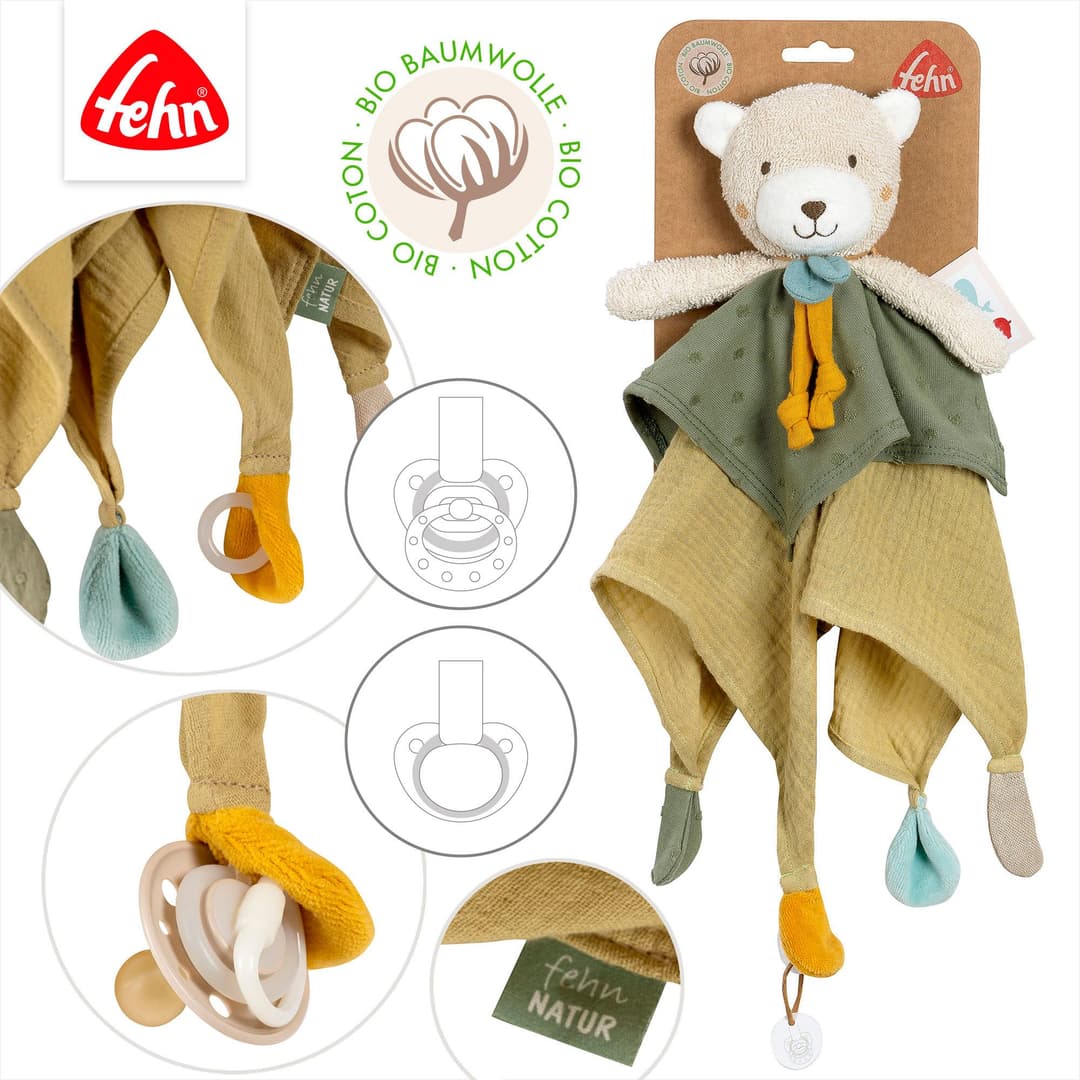Fehn Schmusetuch fehnNATUR Bär | Mehrfarbig
