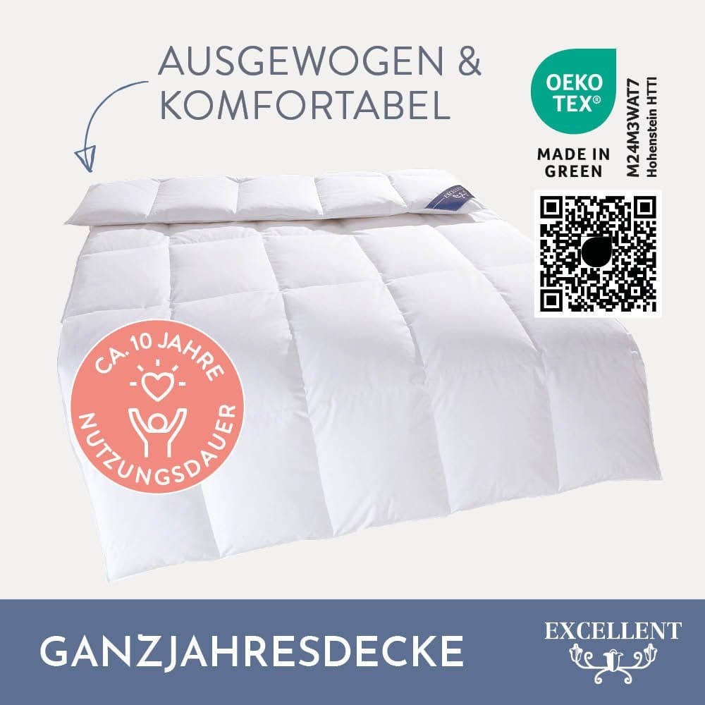 Excellent Gänsedaunenbettdecke Davos | Weiß