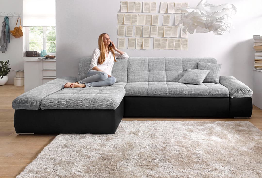 DOMO collection Ecksofa Moric | Schwarz