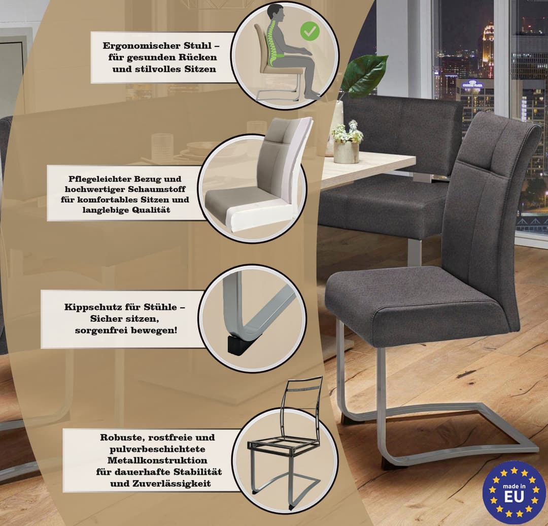 OTTO home Freischwinger Rab | Schwarz