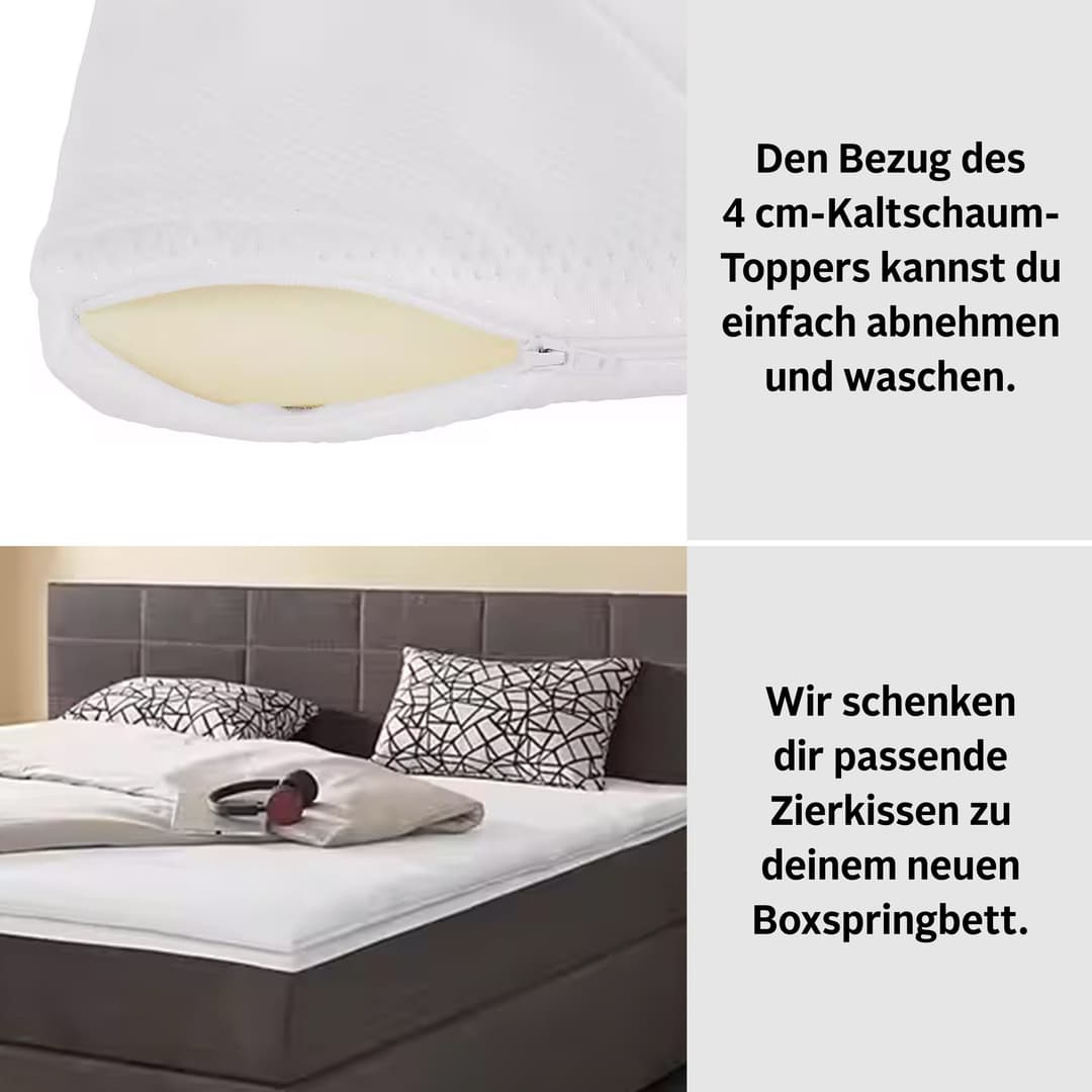 COTTA Boxspringbett Simba | Grau