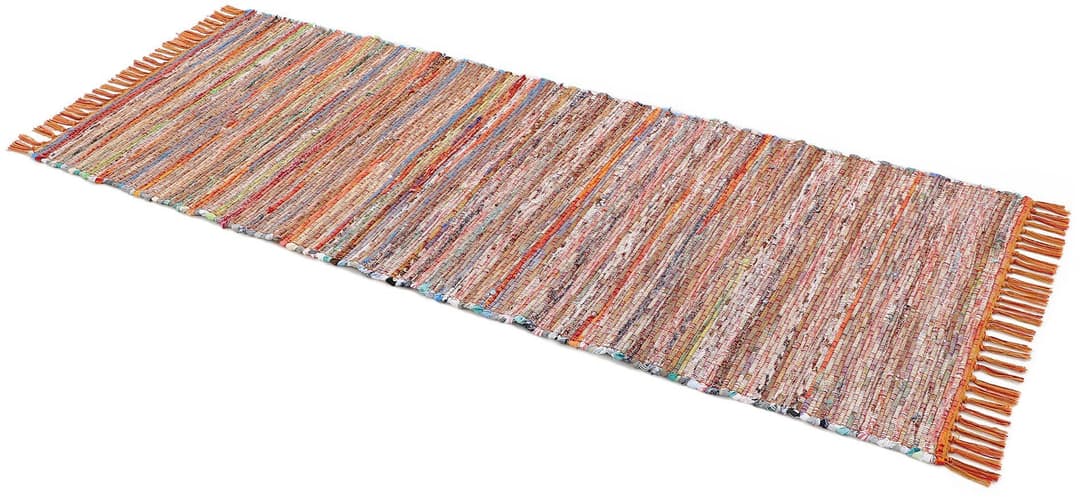 carpetfine Kelim Chindi Läufer | Mehrfarbig