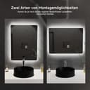 welltime LED-Lichtspiegel Toledo | Schwarz 2