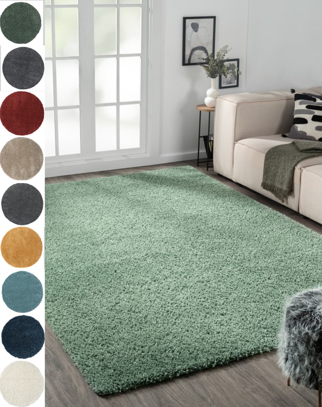 Myflair Möbel & Accessoires My Shaggy Hochflor-Teppich | Grün