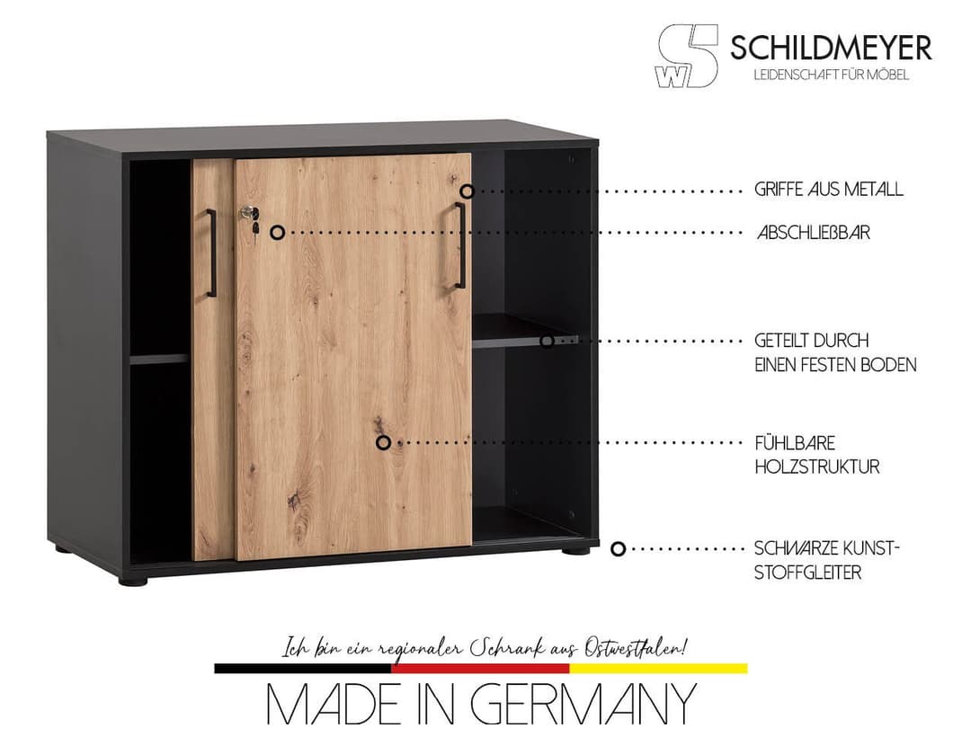 welltime Aktenschrank Aino | Holztöne