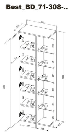 BASIC by Balculina Best Hochschrank | Holztöne
