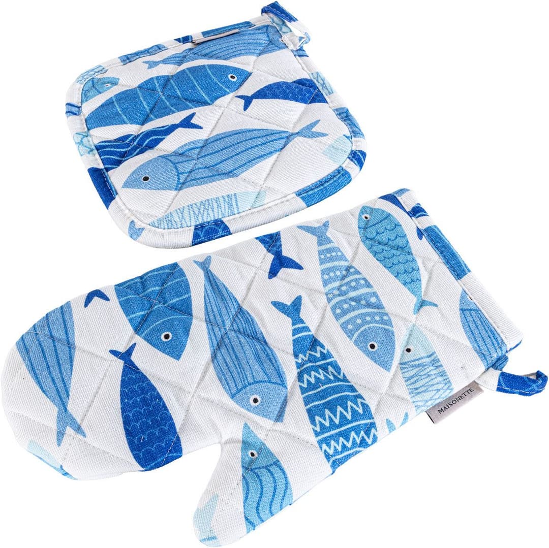 Egeria Topflappen Küchen Set Marin | Weiß