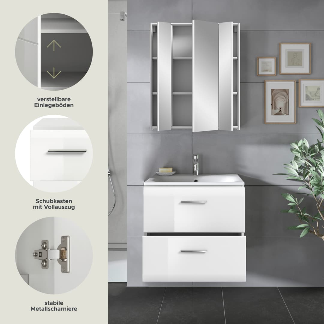 welltime Badezimmer-Set Florenz | Weiß