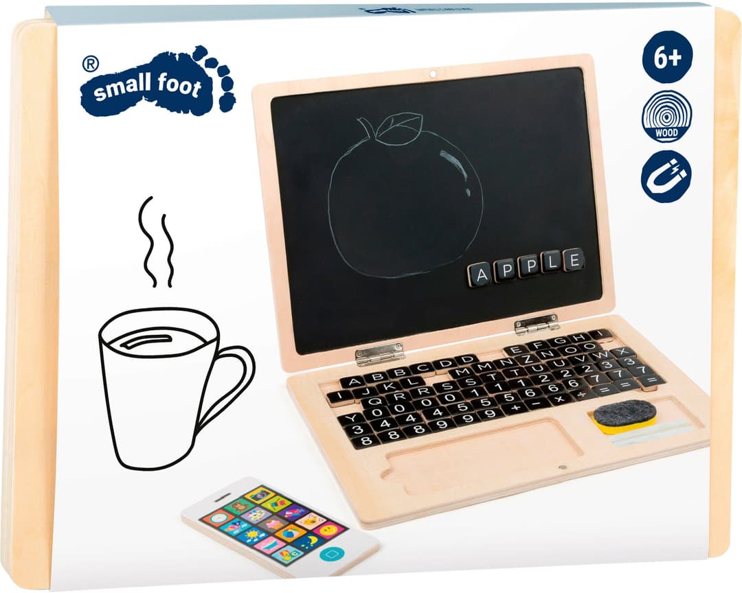 Small Foot Magnettafel Holz-Laptop | Holztöne