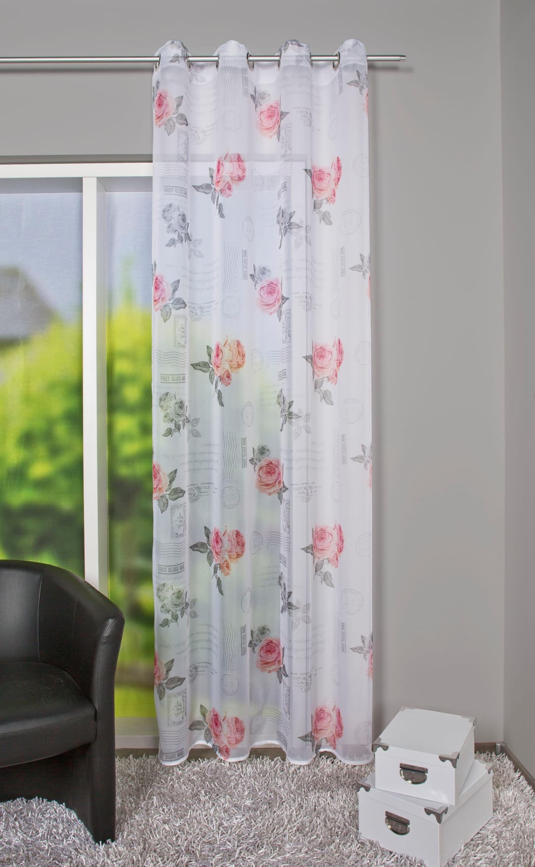 HOME WOHNIDEEN Gardine AMORE | Mehrfarbig