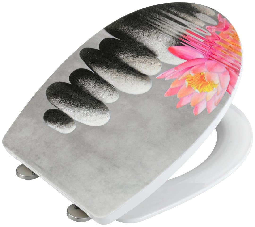 WENKO WC-Sitz Water Lily mit Relief | Mehrfarbig