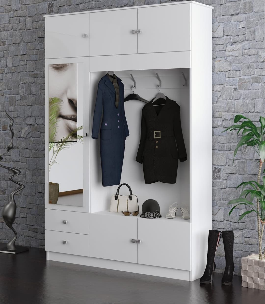 borchardt Möbel Garderobenschrank Kompakta | Weiß