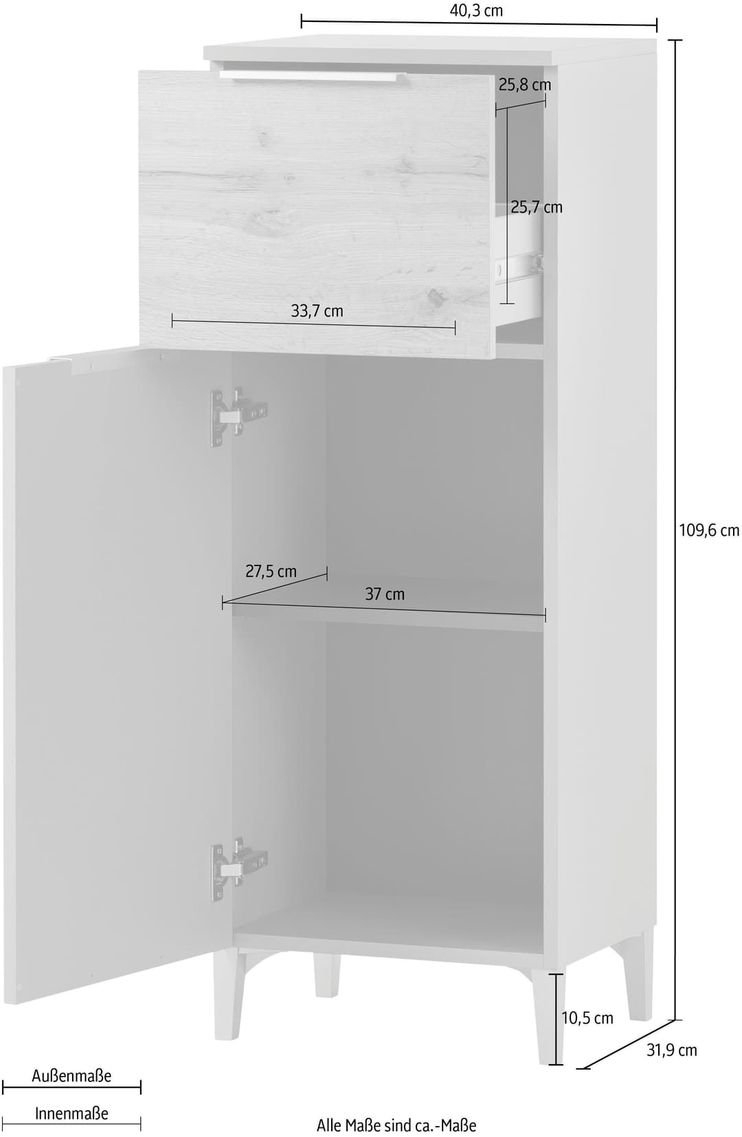 Schildmeyer Midischrank Smilla | Grau