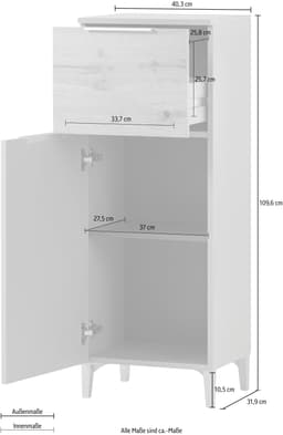 Schildmeyer Midischrank Smilla | Grau