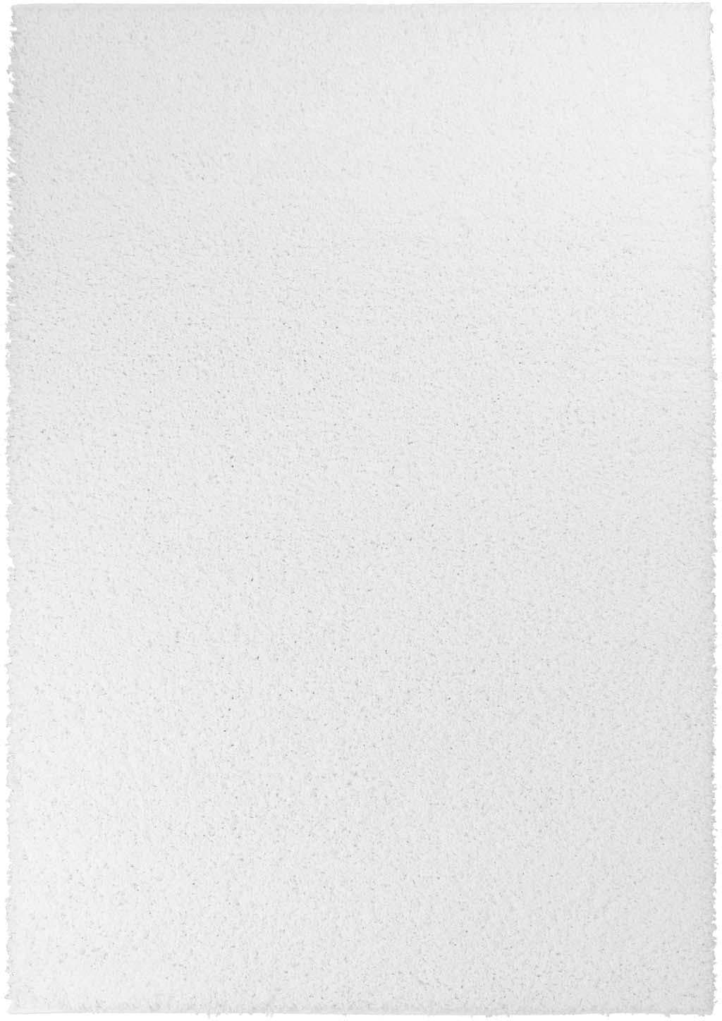 Carpet City Hochflor-Teppich Shaggi uni | Weiß