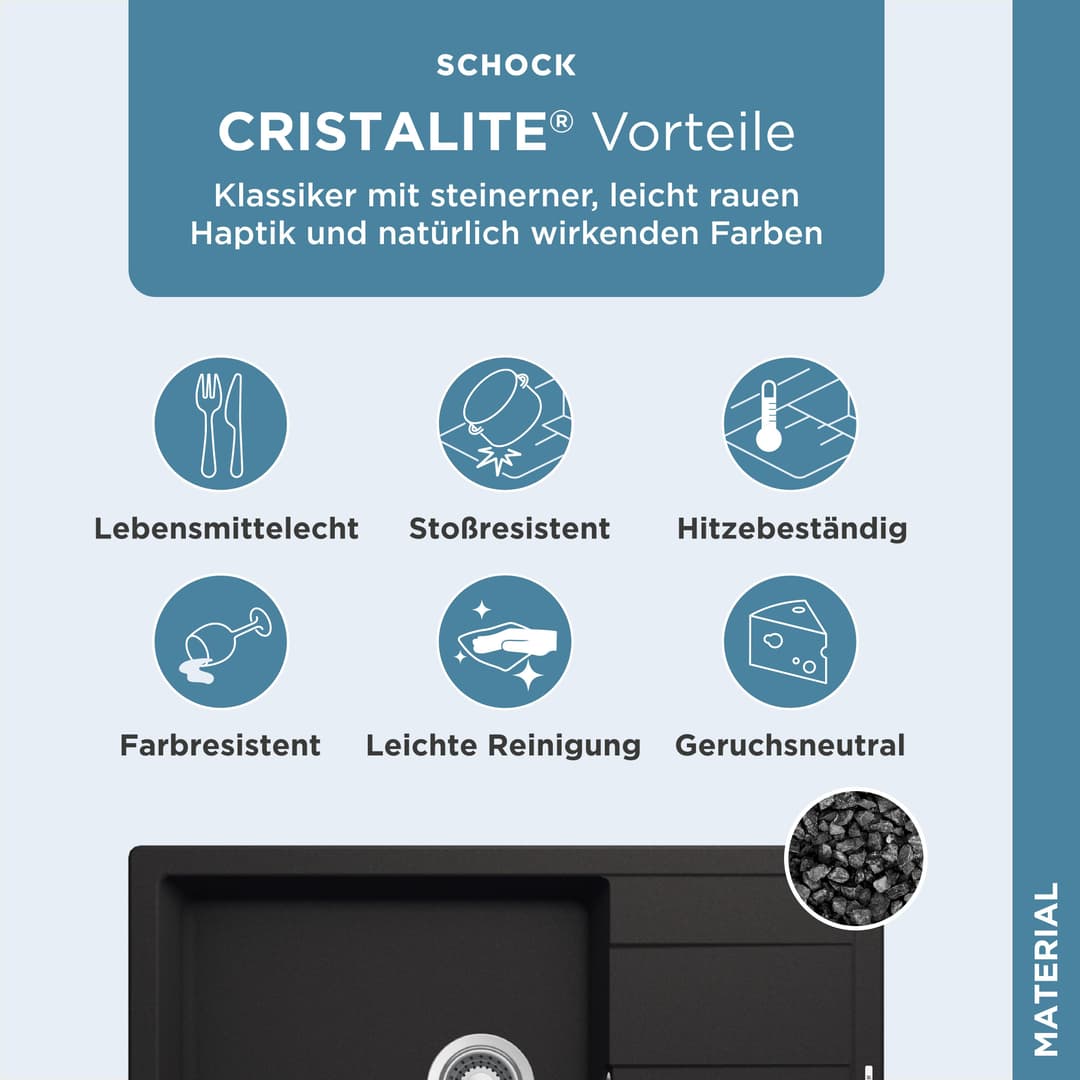 Schock Manhattan D-100LS Granitspüle | Schwarz