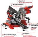 Einhell Akku-Zug-Kapp-Gehrungssäge TE-SM 36/8 L Li-Solo | Rot 4
