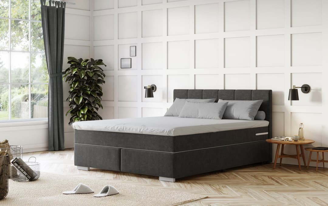 COTTA Boxspringbett Simba | Schwarz