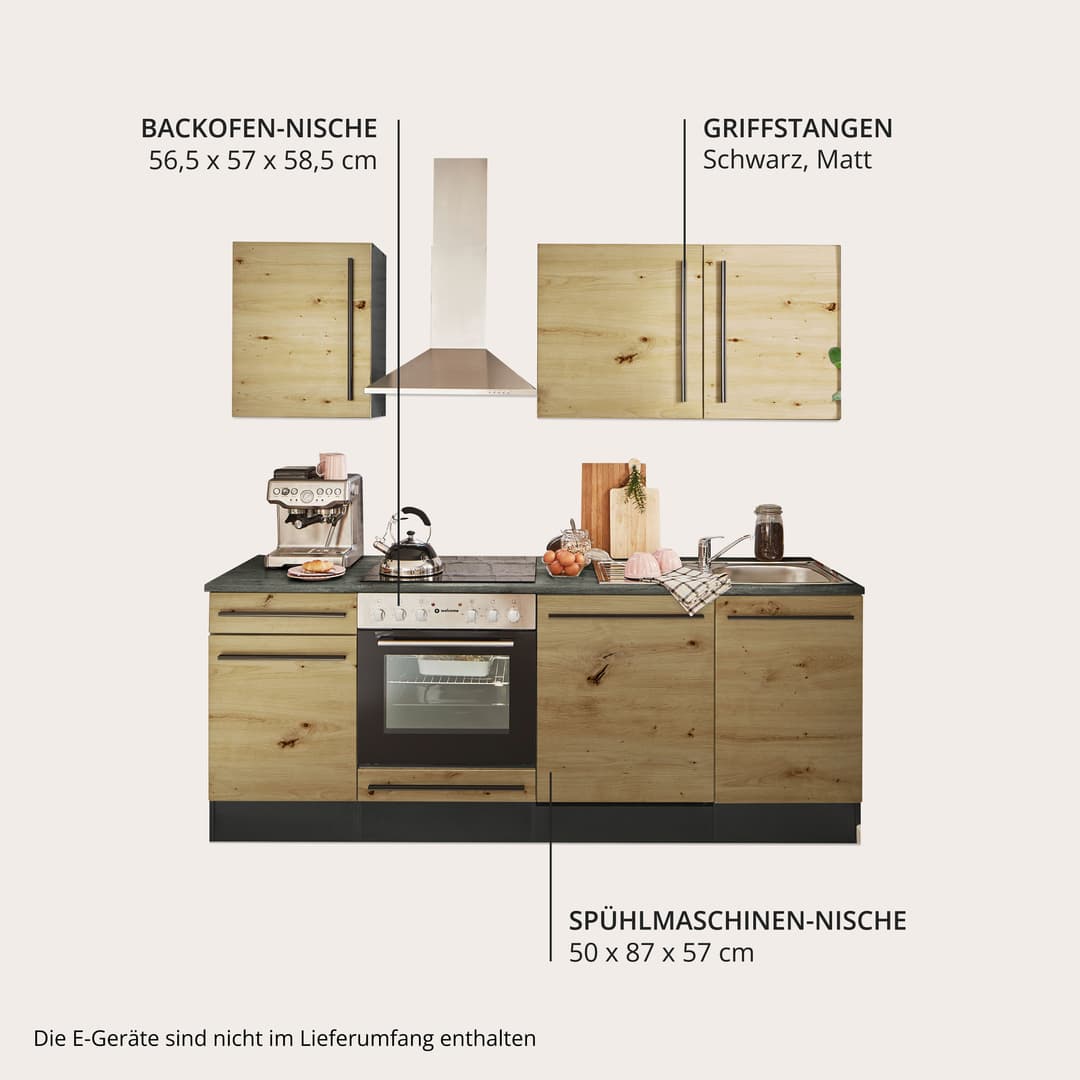 BASIC by Balculina Küchenzeile Jazz | Holztöne