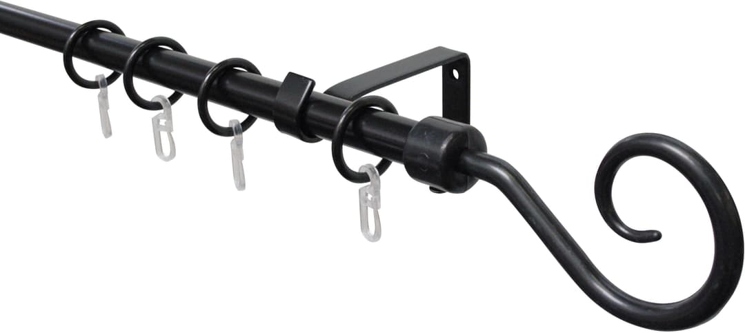 GARDINIA Gardinenstange Hook | Schwarz