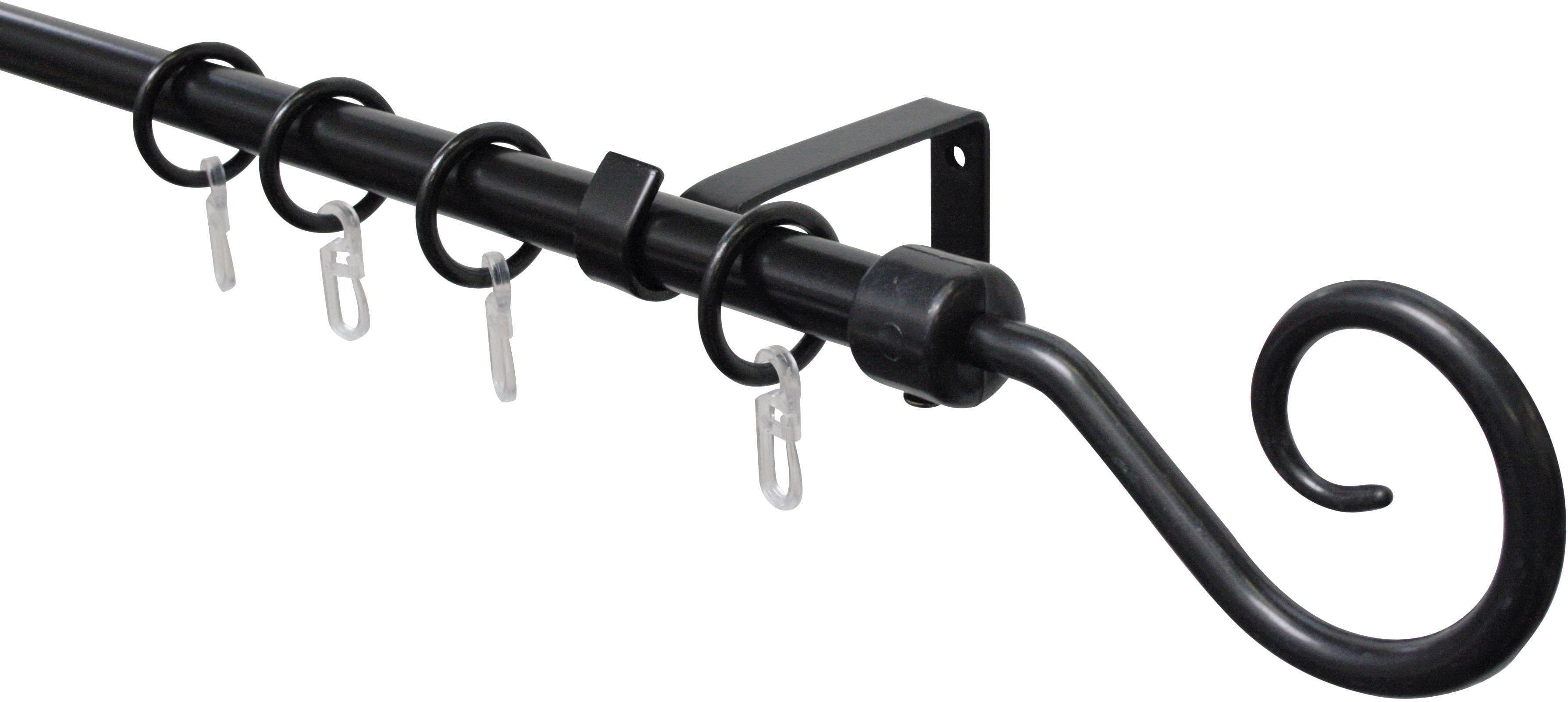 GARDINIA Gardinenstange Hook | Schwarz