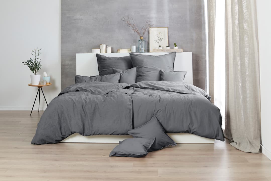 Primera Bettwäsche Stone-Washed | Grau