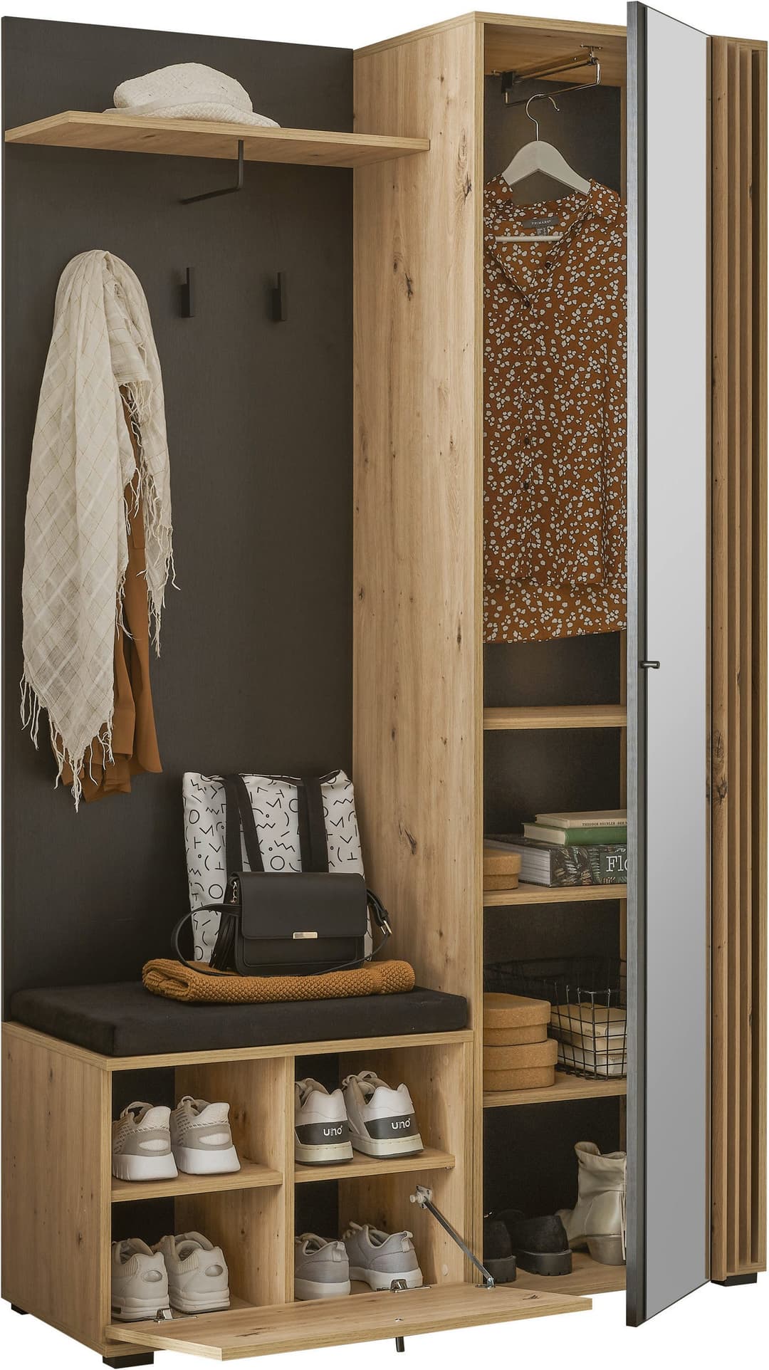 HBZ Kompaktgarderobe Volano | Holztöne