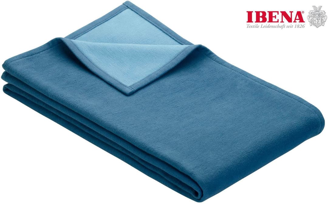 IBENA Wohndecke Cotton Pur | Blau
