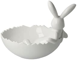 Goebel Osterhase Figur Hase mit Schale Snow White | Weiß