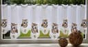 Stickereien Plauen Scheibengardine Eulen | Beige 2