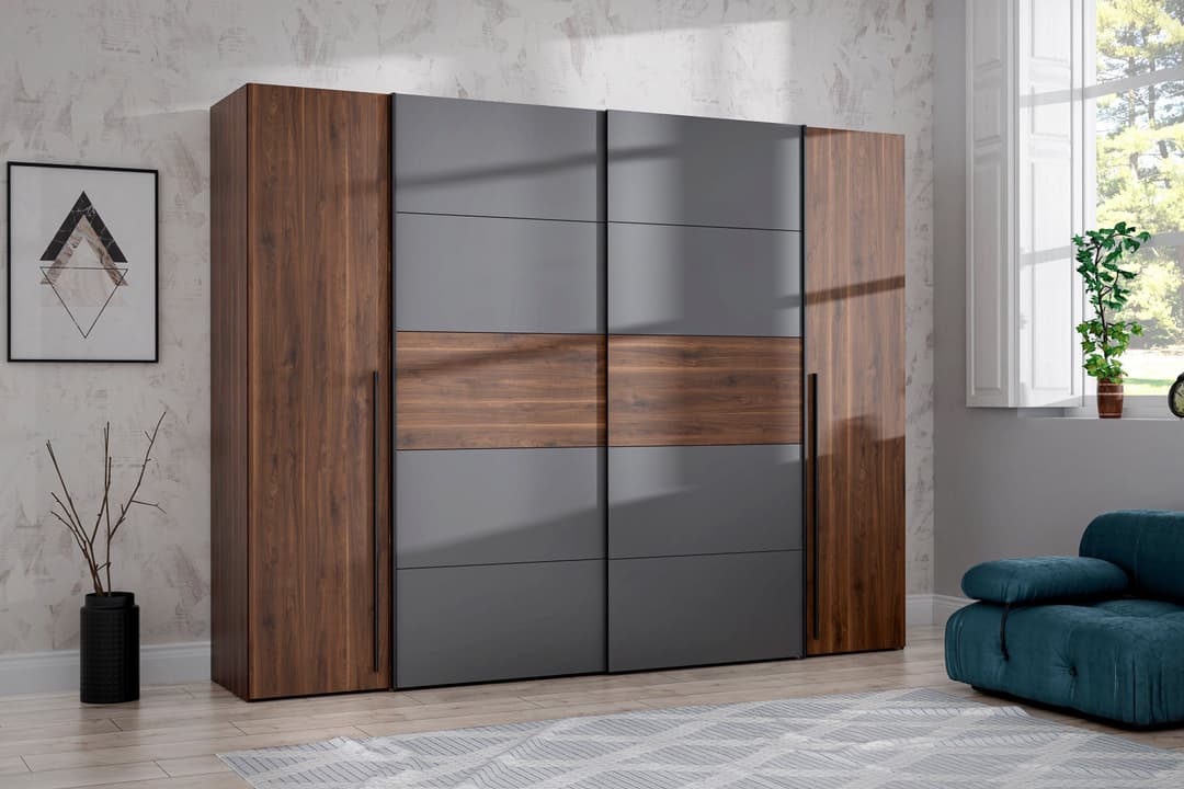 FORTE Kleiderschrank Narago | Holztöne