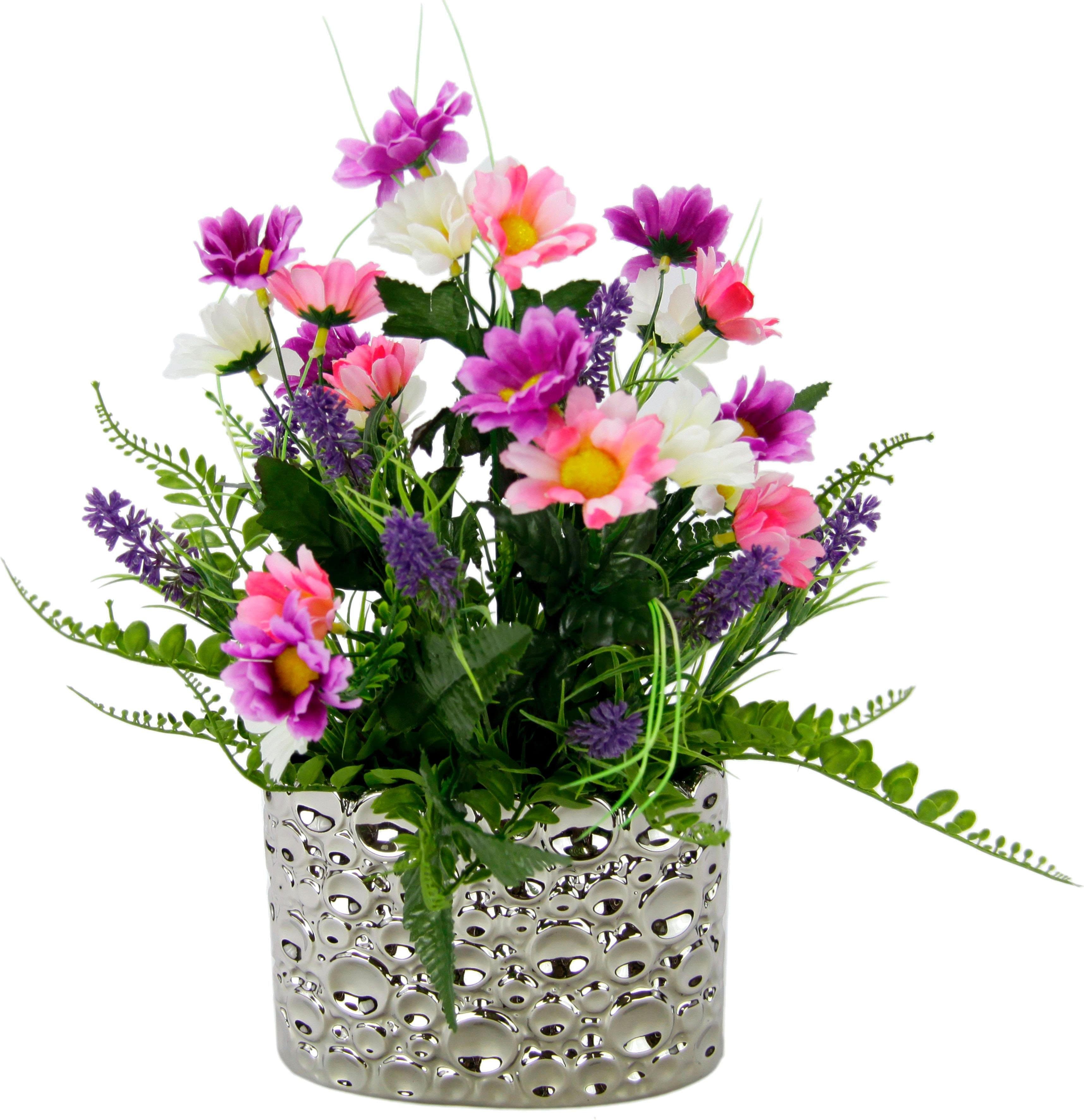 Kunstpflanze Margeriten/Lavendel | Mehrfarbig