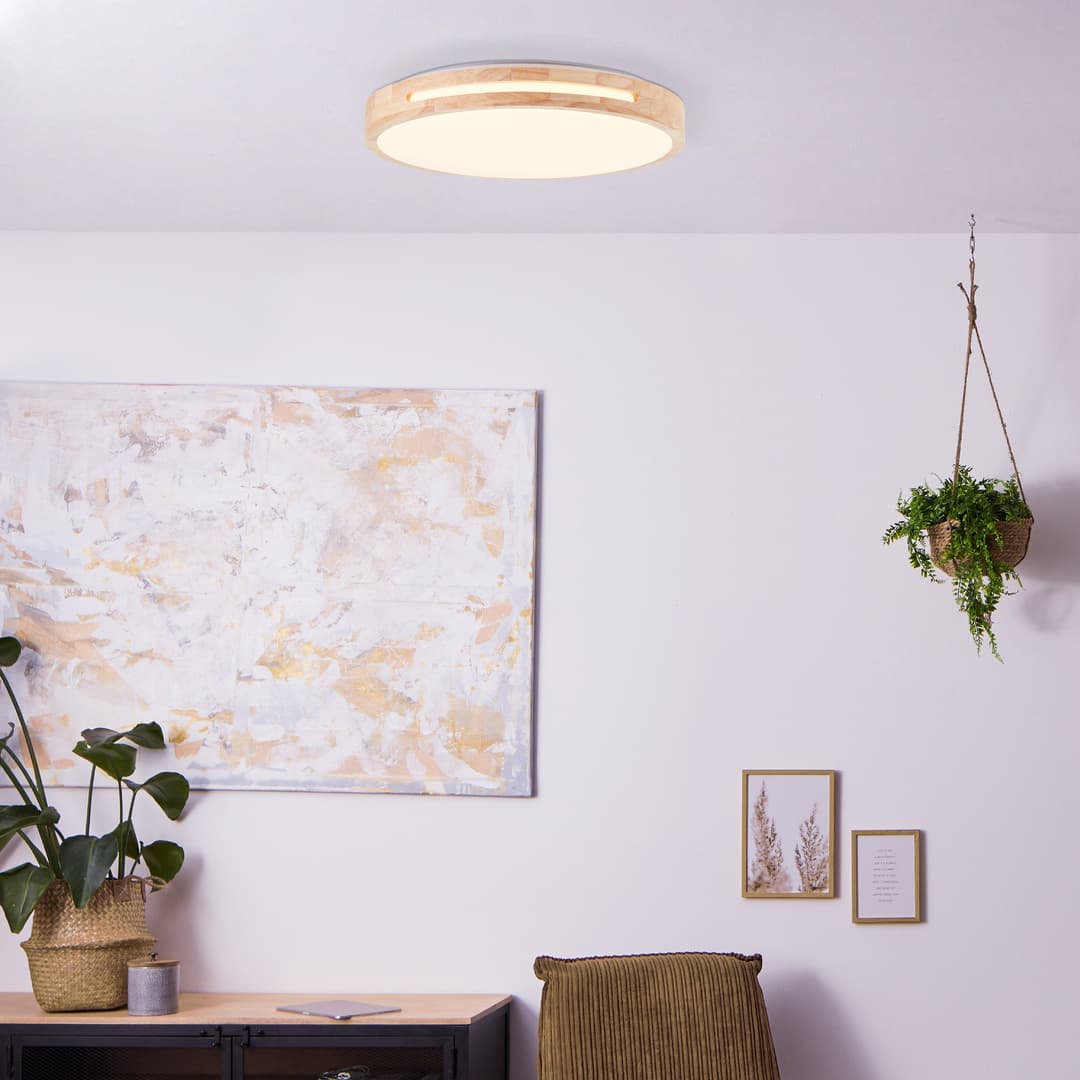 Brilliant LED Deckenleuchte Woodbury | Holztöne