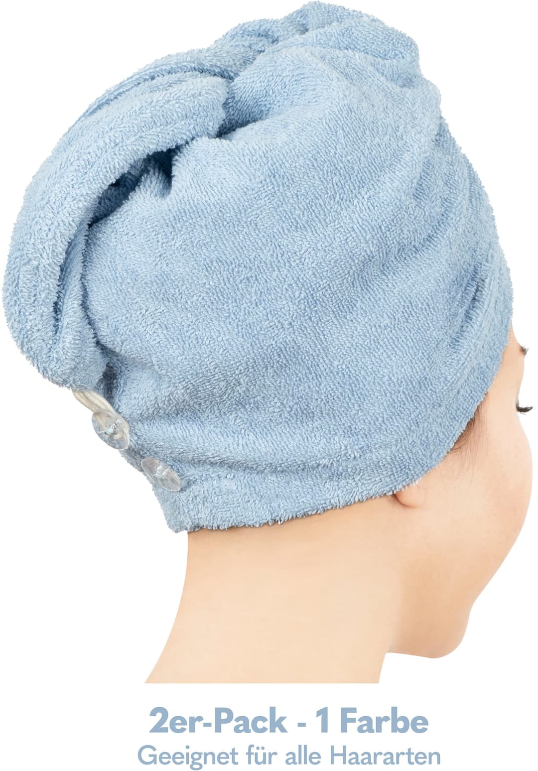 HAMMETEX Turban-Handtuch 2er Set | Blau
