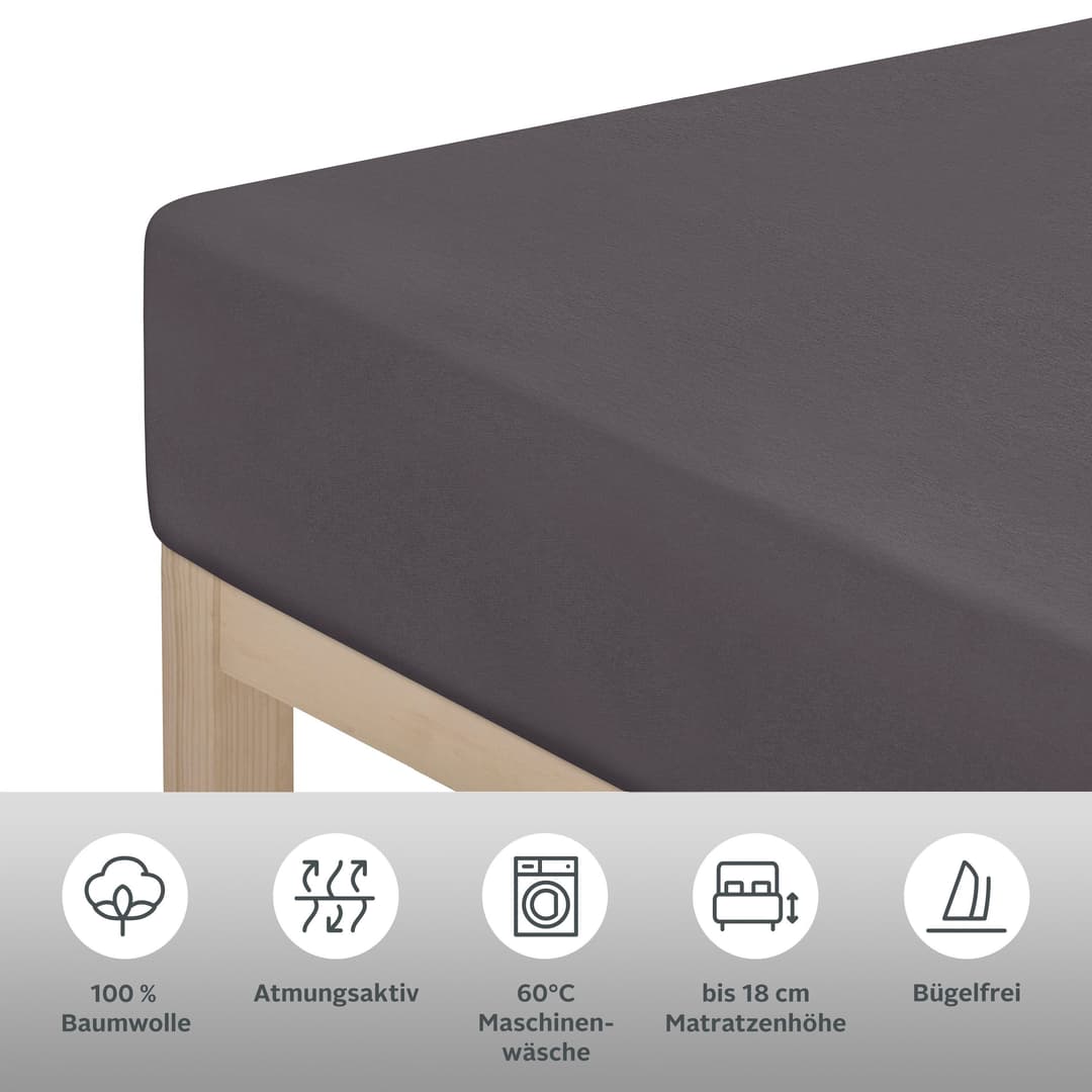 OTTO home Spannbettlaken PHYSALIS Comfort | Grau