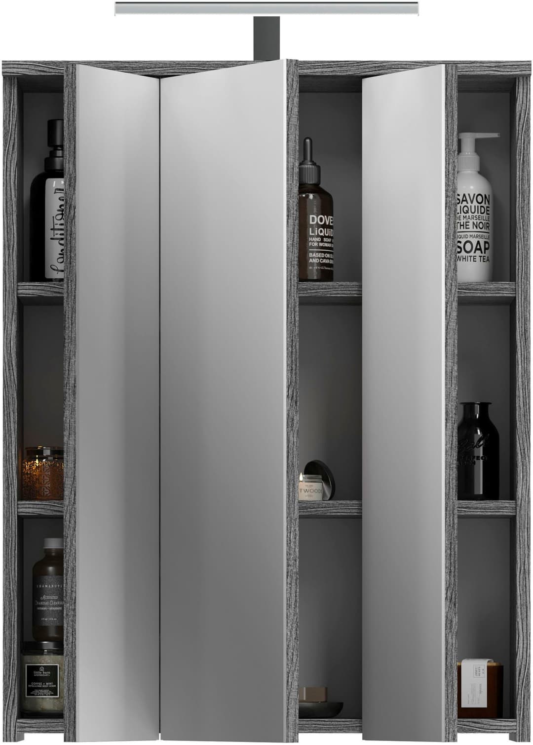 welltime Badezimmerspiegelschrank LUCCA | Grau