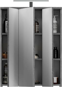 welltime Badezimmerspiegelschrank LUCCA | Grau