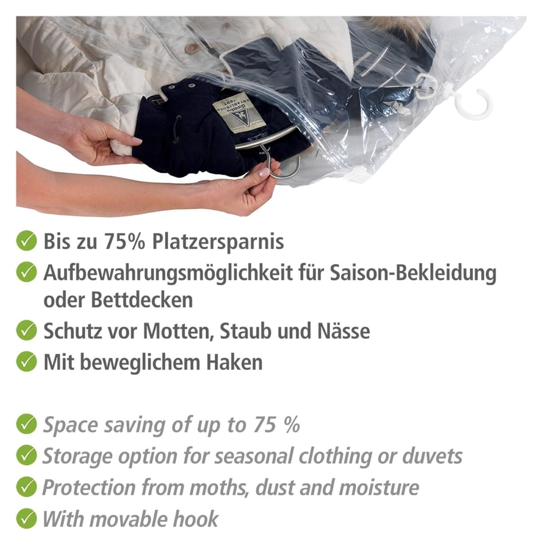 Wenko Kleidersack Vakuum Größe L | Transparent