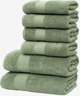 Wolkenfeld Handtuch Set Premium Low-Twist Baumwolle | Grün