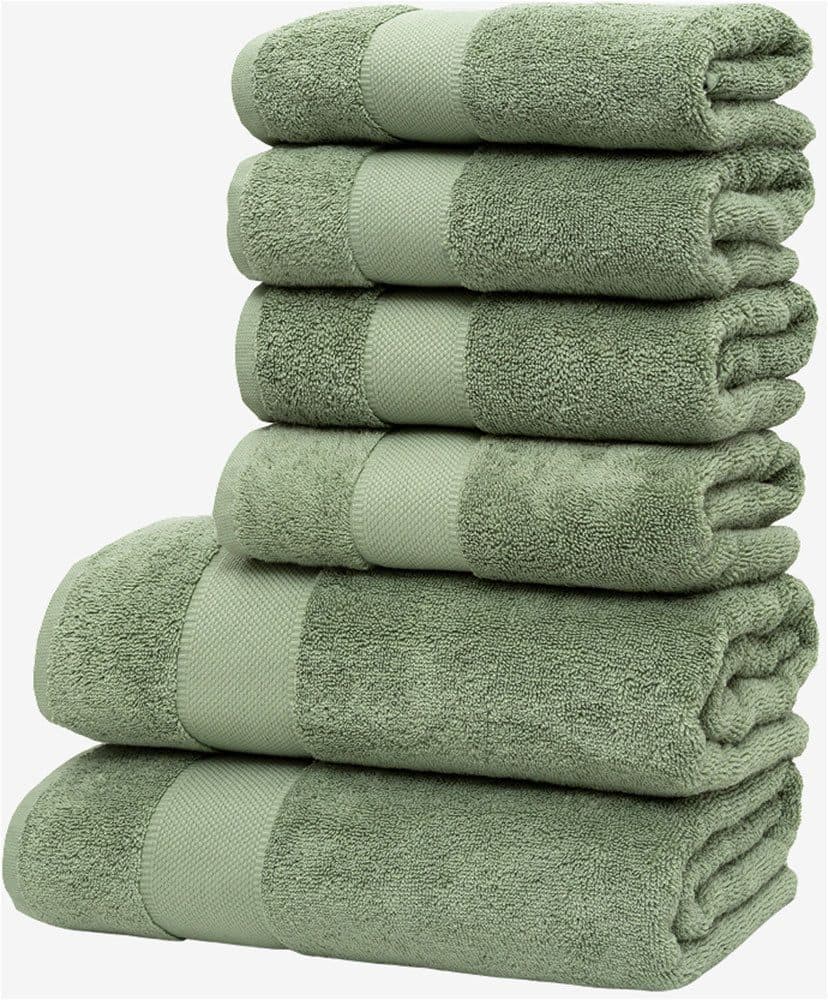 Wolkenfeld Handtuch Set Premium Low-Twist Baumwolle | Grün