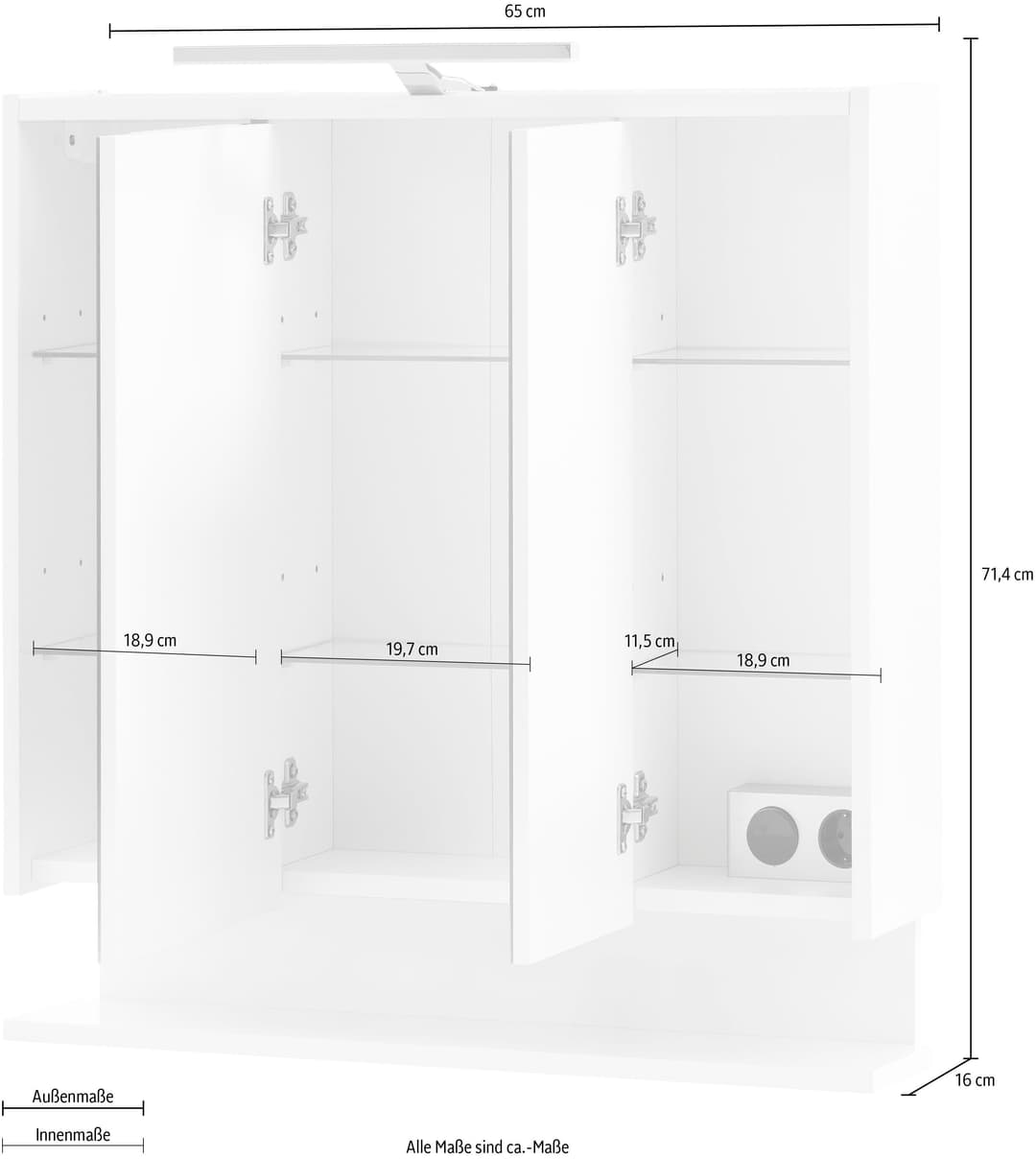 INOSIGN Spiegelschrank List | Weiß
