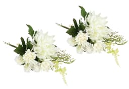 Kunstblume Chrysanthemen-Bund 2er Set | Weiß