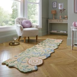 FLAIR RUGS Bryony Floral Wollteppich | Grün