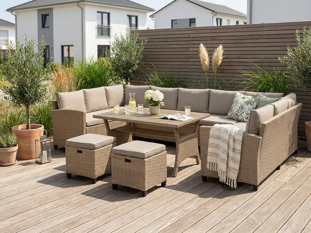 KONIFERA Gartenlounge-Set Rotterdam | Beige